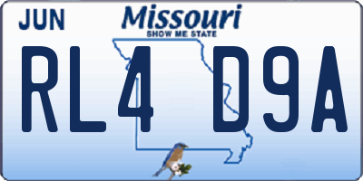 MO license plate RL4D9A
