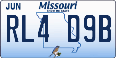 MO license plate RL4D9B