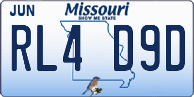 MO license plate RL4D9D