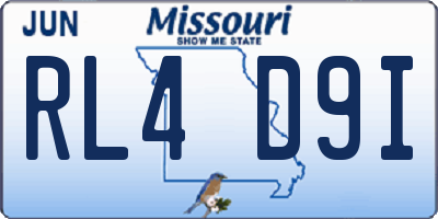 MO license plate RL4D9I