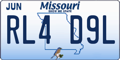 MO license plate RL4D9L