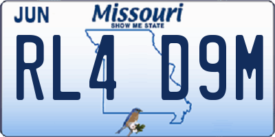 MO license plate RL4D9M