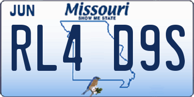 MO license plate RL4D9S