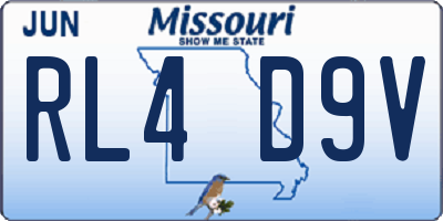 MO license plate RL4D9V