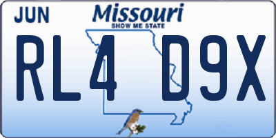 MO license plate RL4D9X