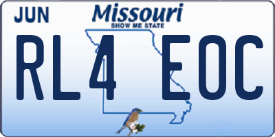 MO license plate RL4E0C