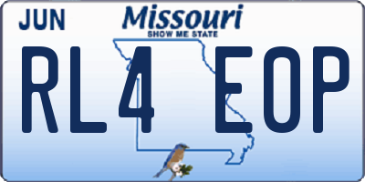 MO license plate RL4E0P