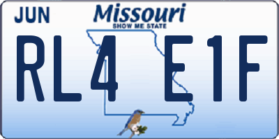 MO license plate RL4E1F