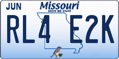MO license plate RL4E2K