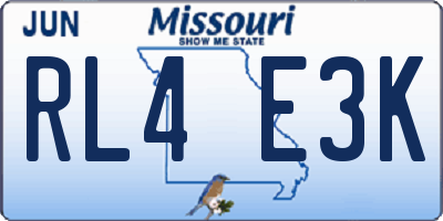 MO license plate RL4E3K