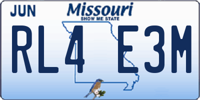 MO license plate RL4E3M