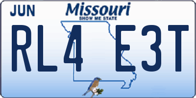 MO license plate RL4E3T
