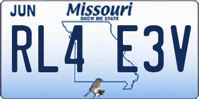 MO license plate RL4E3V