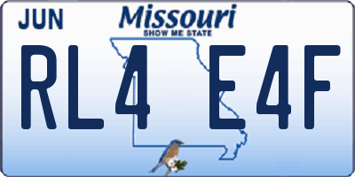 MO license plate RL4E4F