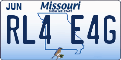 MO license plate RL4E4G