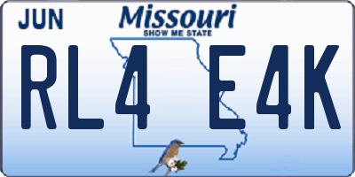MO license plate RL4E4K
