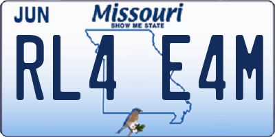 MO license plate RL4E4M
