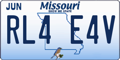 MO license plate RL4E4V