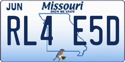 MO license plate RL4E5D