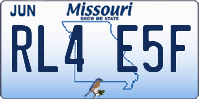 MO license plate RL4E5F