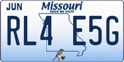 MO license plate RL4E5G