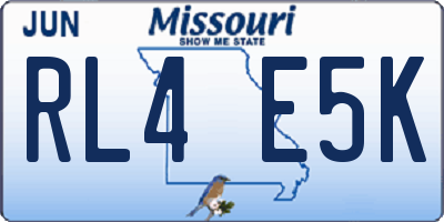 MO license plate RL4E5K