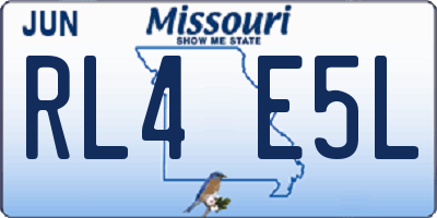 MO license plate RL4E5L