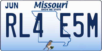 MO license plate RL4E5M