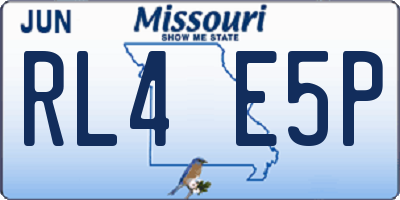 MO license plate RL4E5P