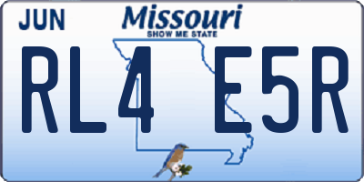 MO license plate RL4E5R