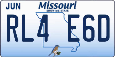 MO license plate RL4E6D