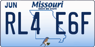 MO license plate RL4E6F