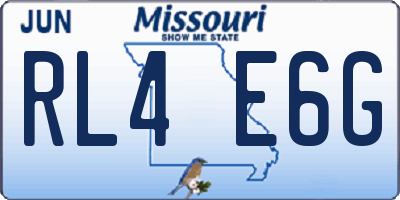 MO license plate RL4E6G