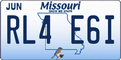 MO license plate RL4E6I