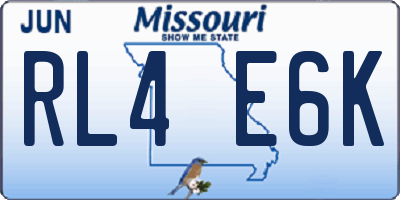 MO license plate RL4E6K