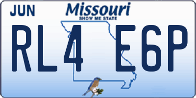 MO license plate RL4E6P