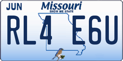 MO license plate RL4E6U