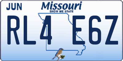MO license plate RL4E6Z