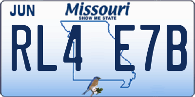 MO license plate RL4E7B