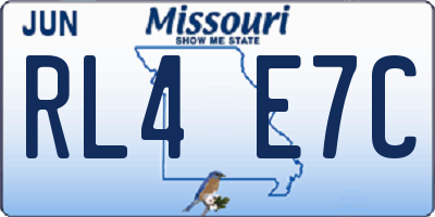 MO license plate RL4E7C