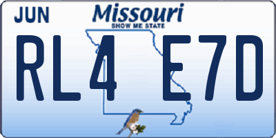 MO license plate RL4E7D