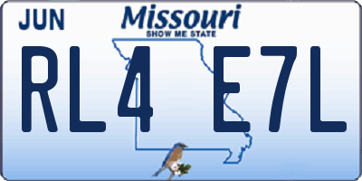 MO license plate RL4E7L