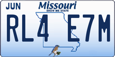 MO license plate RL4E7M