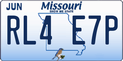 MO license plate RL4E7P