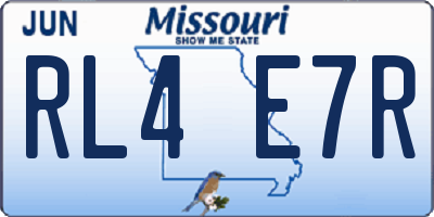 MO license plate RL4E7R