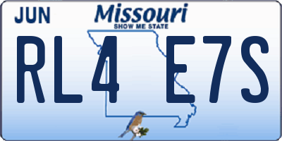 MO license plate RL4E7S
