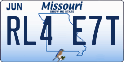 MO license plate RL4E7T