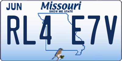 MO license plate RL4E7V