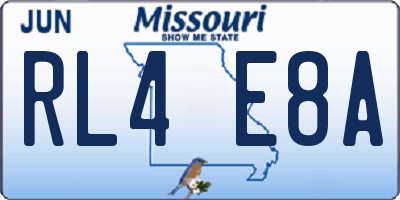 MO license plate RL4E8A