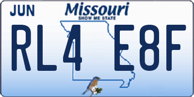 MO license plate RL4E8F